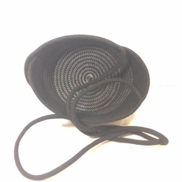 Black Woven 100% Cotton Rope Hanging Plant Veggie Fruit Basket - Picture 8 of 14